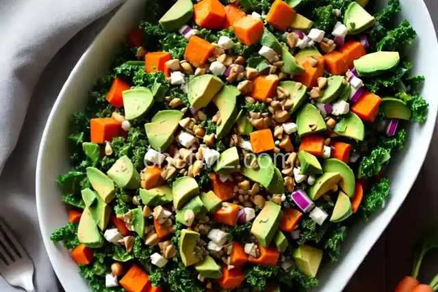 Chopped Kale Salad with Edamame, Carrot and Avocado