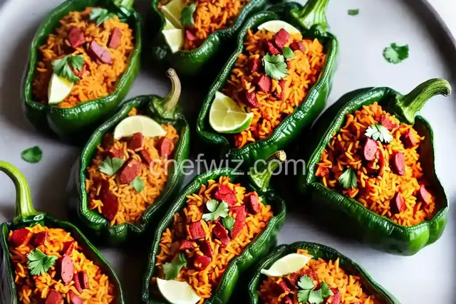 Chorizo and Rice-Stuffed Poblano Peppers
