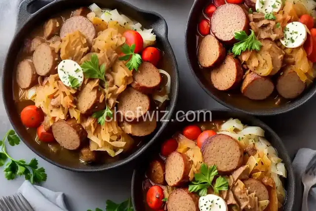Choucroute Garnie à l'Alsacienne (Alsatian Braised Sauerkraut With Mixed Meats and Sausages) Recipe