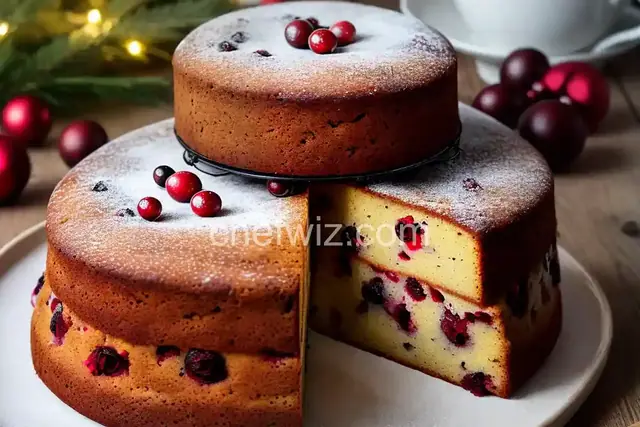 Christmas Cranberry Cake with Amaretto