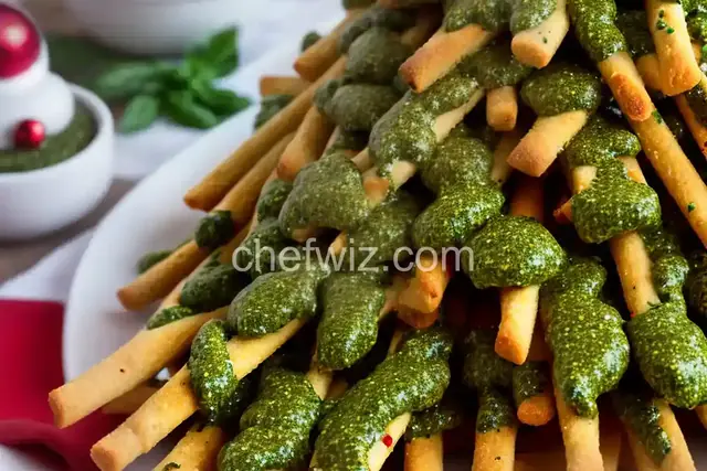 Christmas Tree Pesto Breadsticks