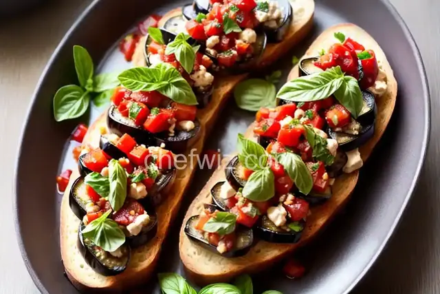 Chunky Eggplant Bruschetta