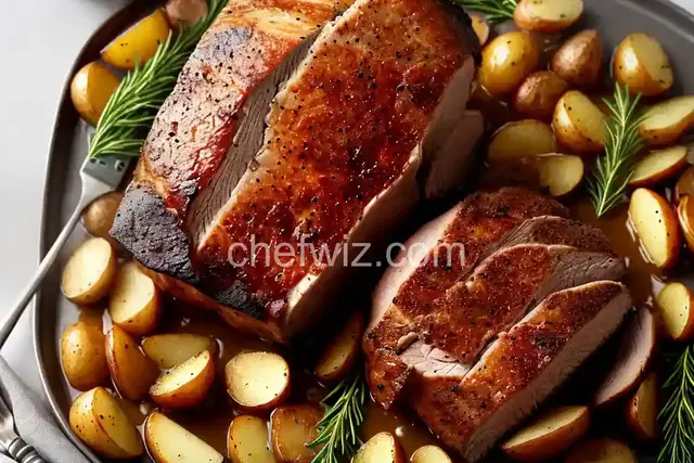Cider-Brined Pork Roast with Potatoes and Onions