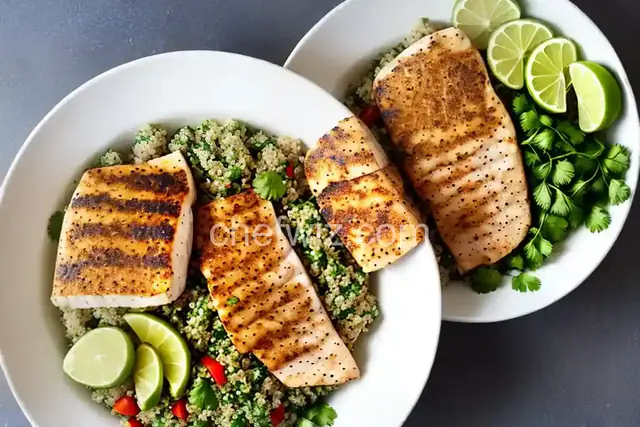 Cilantro-Lime Quinoa Bowl with Blackened Tilapia