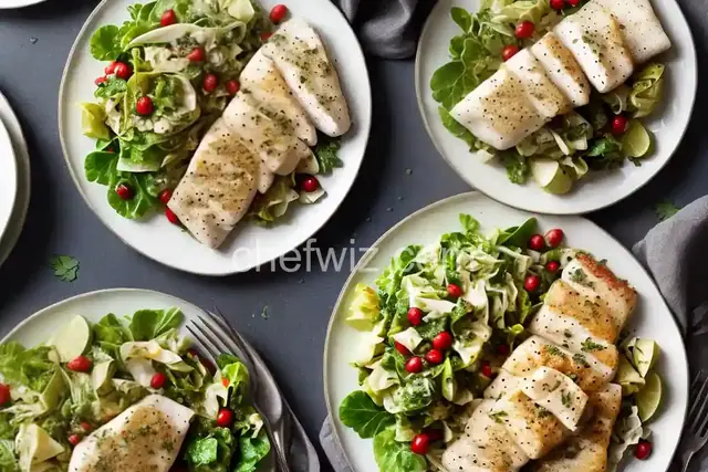 Cilantro Roast Cod and Cabbage With Herb Salad