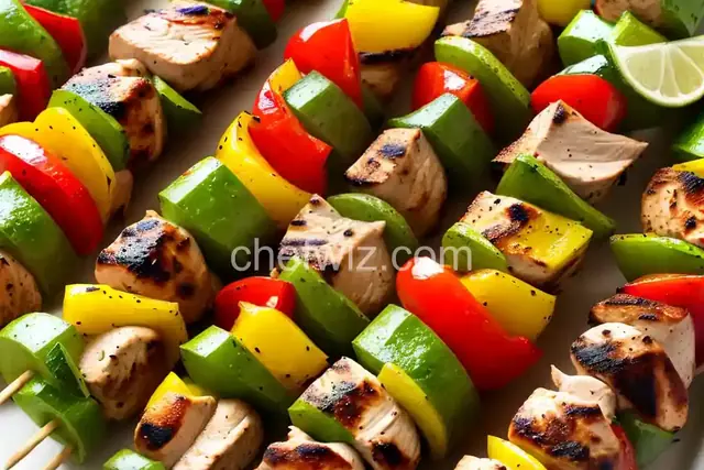 Cilantro-and-Lime Marinated Chicken Fajita Kebabs Recipe