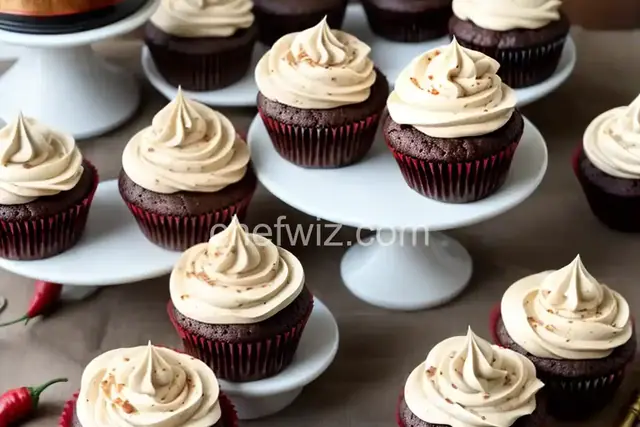 Cinco de Chili Chocolate Cupcakes with Chili Cream Cheese Frosting