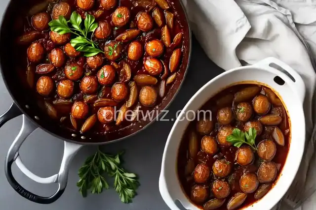 Cipollini Onions Braised in Red Wine