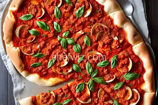 Clam Pizza with Red Sauce