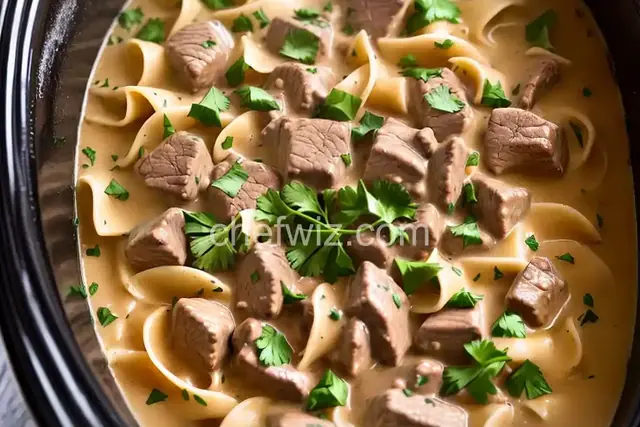 Classic Beef Stroganoff in a Slow Cooker