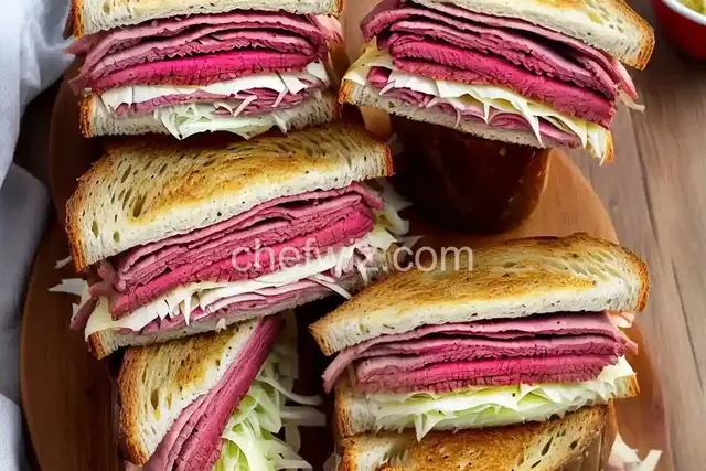 Classic Reuben Sandwiches (Corned Beef on Rye With Sauerkraut and Swiss)
