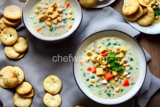 Coconut Cod Chowder With Seasoned Oyster Crackers
