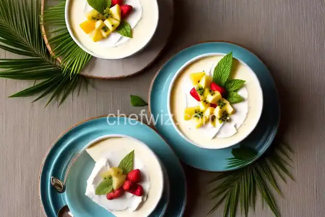 Coconut Panna Cotta with Tropical Fruit