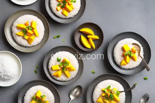 Coconut Rice Pudding with Mango