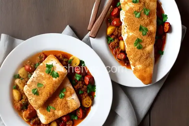 Cod with Chorizo and Breadcrumbs