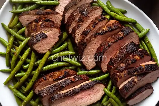 Coffee-Rubbed Pork Tenderloin with Green Beans