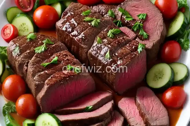 Cold Beef Tenderloin with Tomatoes and Cucumbers