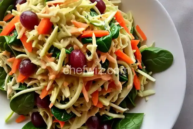 Coleslaw With Grapes and Spinach