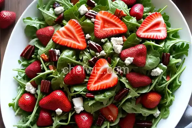 Colorful Strawberry Arugula Salad with Balsamic Vinaigrette