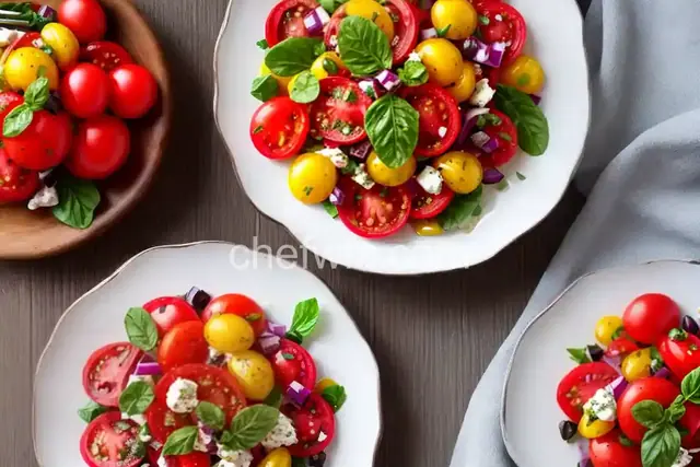 Colorful Tomato Salad with Rose Water Dressing