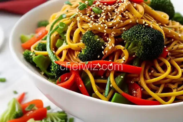 Colorful Veggie Sesame Noodles