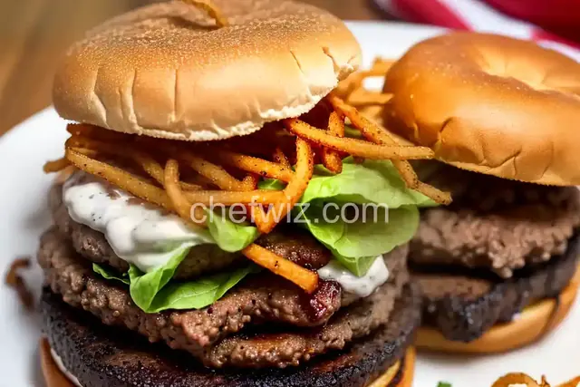 Copycat Red Robin Whiskey River BBQ Burger with Onion Straws