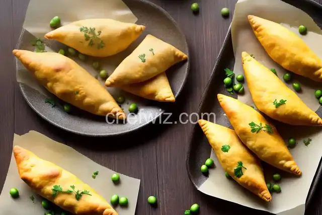 Corn and Pea Samosas in Caraway Seed Pastry
