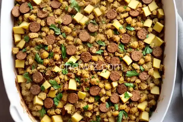Cornbread Stuffing with Apples and Sausage