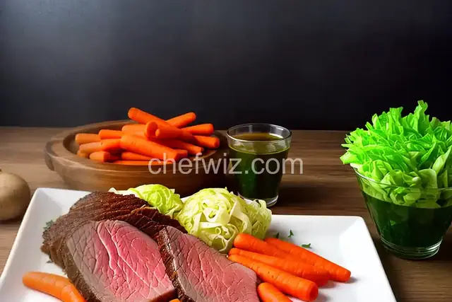Corned Beef Brisket, Potatoes, Cabbage, and Carrots for St. Patrick's Day