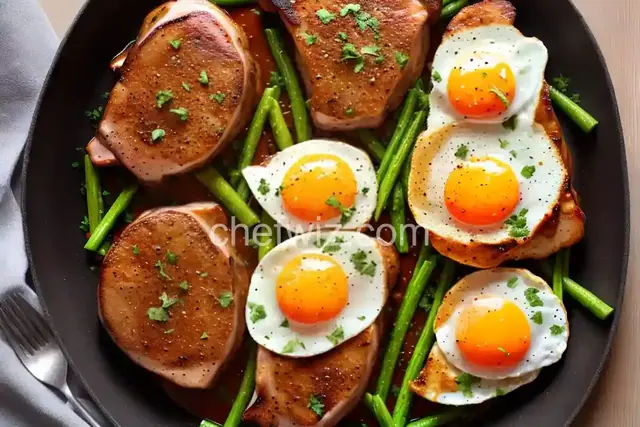 Costillas a la Riojana (Argentine Pork Chops With Fried Eggs and Vegetables)