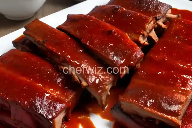 Costillitas de Puerco en Salsa Roja (spare ribs in red sauce)
