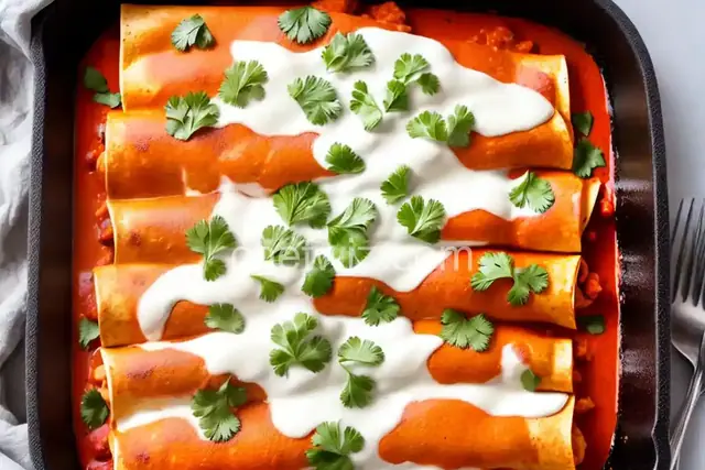 Cottage Cheese Chicken Enchiladas