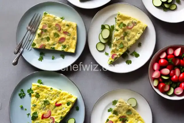 Cottage Cheese Frittata with Cucumber and Radish Dip