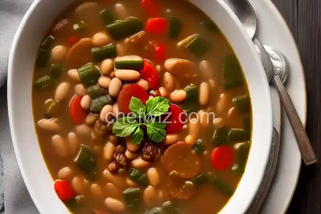 Country Style Bean Soup with Ribbles