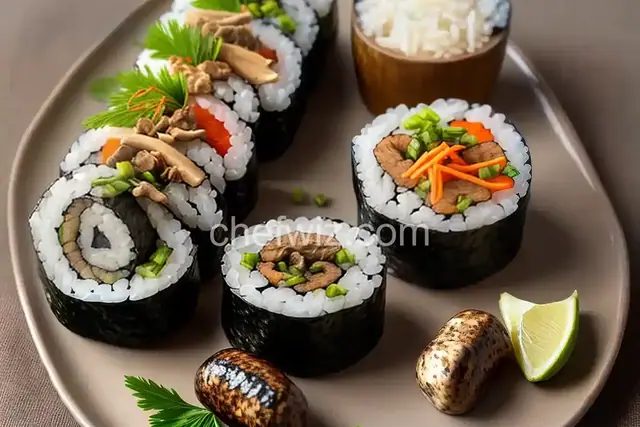 Country-Styled Rolled Sushi with Kampyo (Dried Gourd) and Shiitake