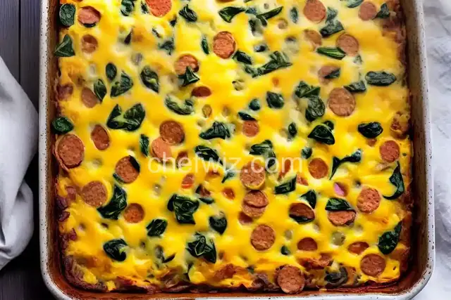 Cowboy Breakfast Casserole With Sausage and Spinach