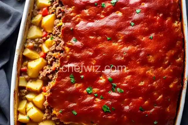 Cowboy Meatloaf and Potato Casserole