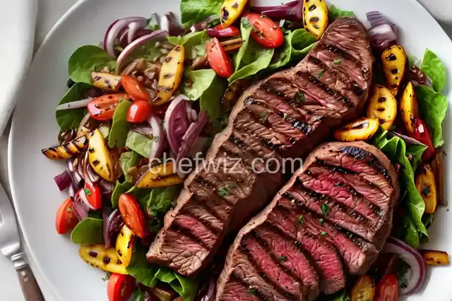 Cowboy Steak With Grilled Red Onion Salad