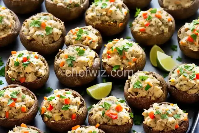 Crab Artichoke Stuffed Mushrooms