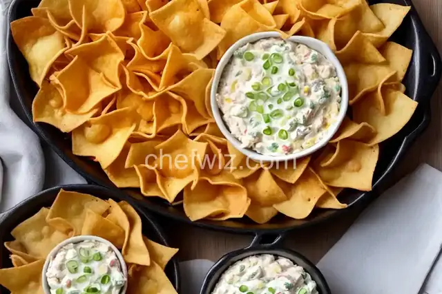 Crab Rangoon Dip with Crispy Wonton Chips