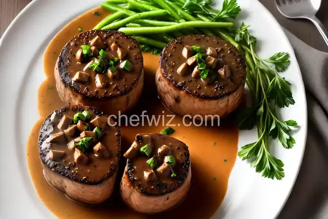 Crab-Stuffed Filet Mignon with Whiskey Peppercorn Sauce