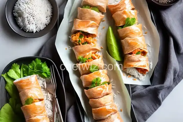 Crackly–Chewy Rice Paper Salmon Rolls