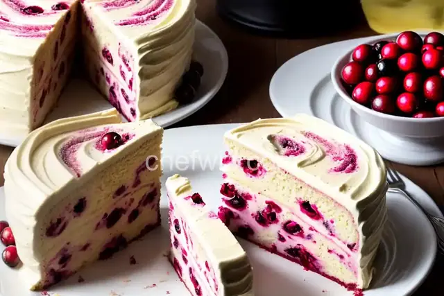 Cranberry Ice Cream Swirl Cake