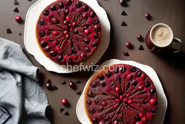 Cranberry Upside-Down Cake with Chocolate Chips
