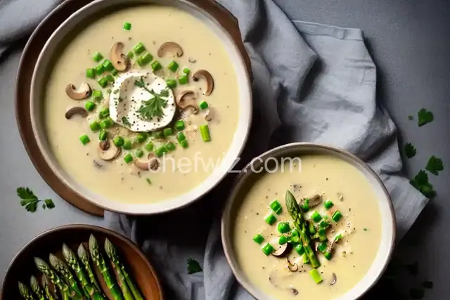 Cream of Asparagus and Mushroom Soup