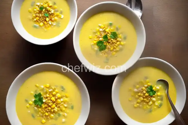 Cream of Patty Pan Squash and Sweet Corn Soup