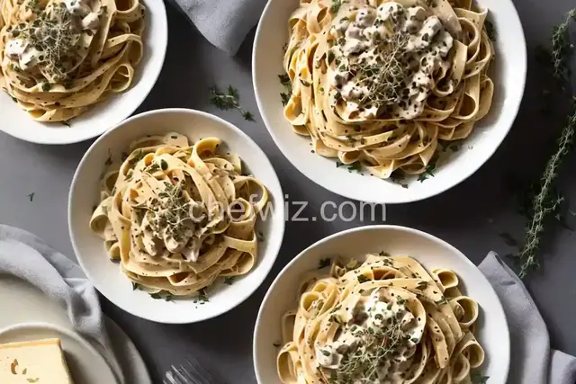 Creamy Baked Fettuccine with Asiago and Thyme