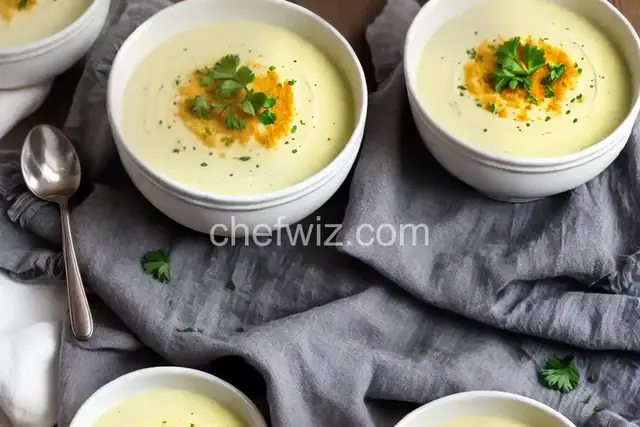 Creamy Cauliflower Soup With Cheesy Mustard Croutons
