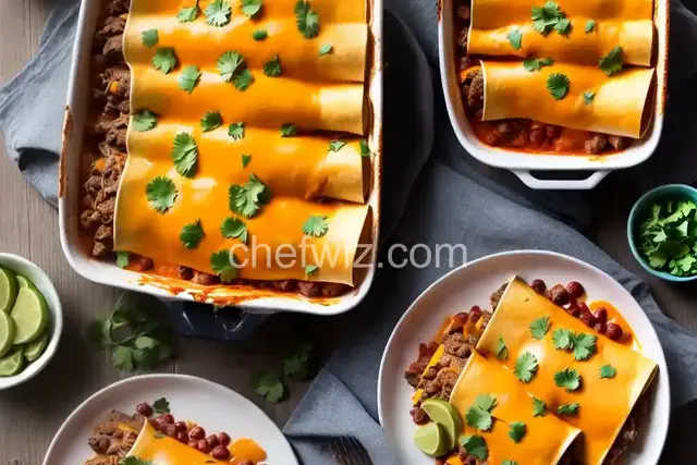 Creamy Cheddar Beef Enchiladas