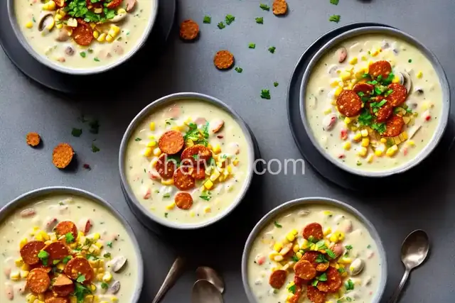 Creamy Corn and Clam Chowder With Crispy Chorizo